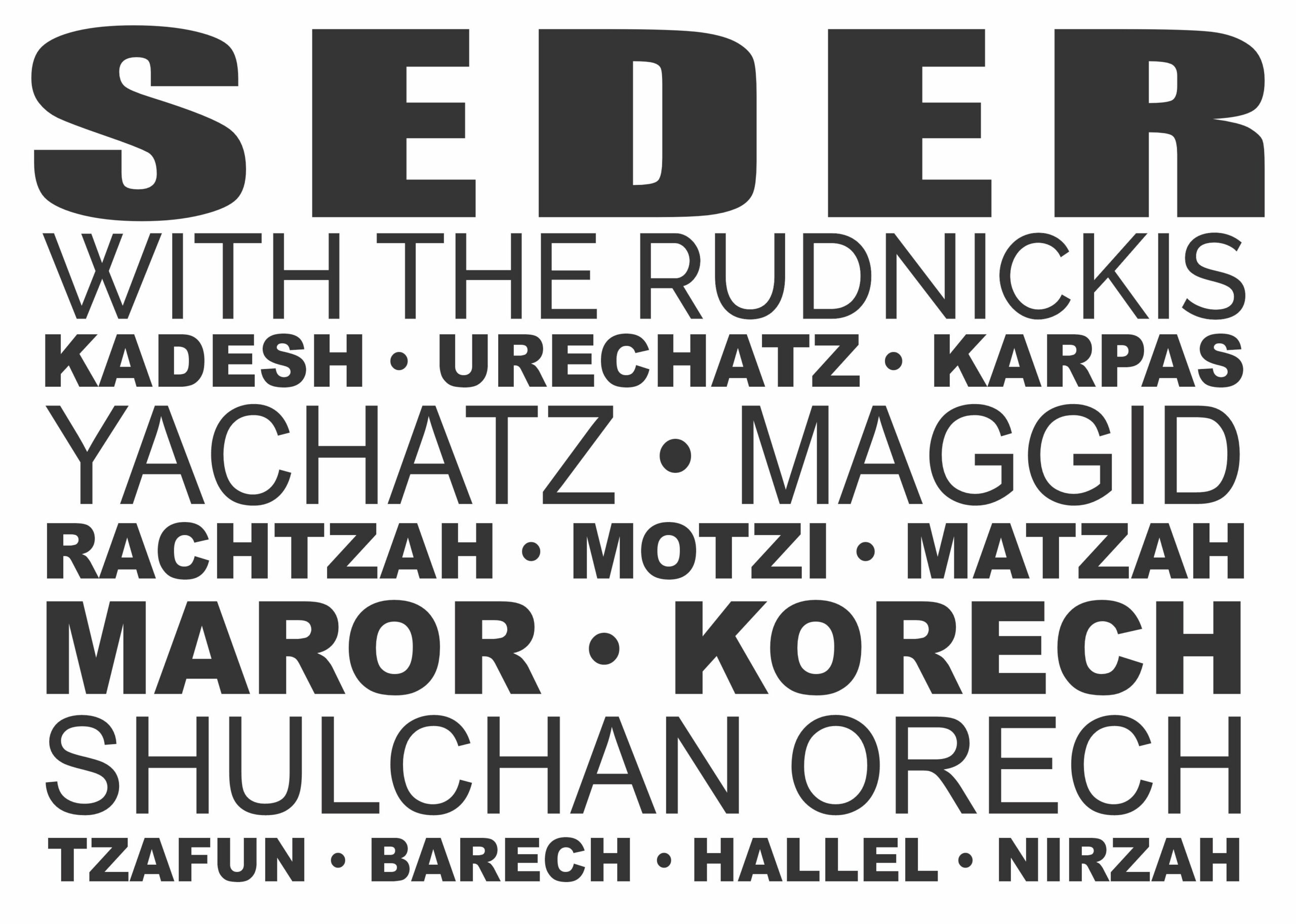 Pesach Seder words