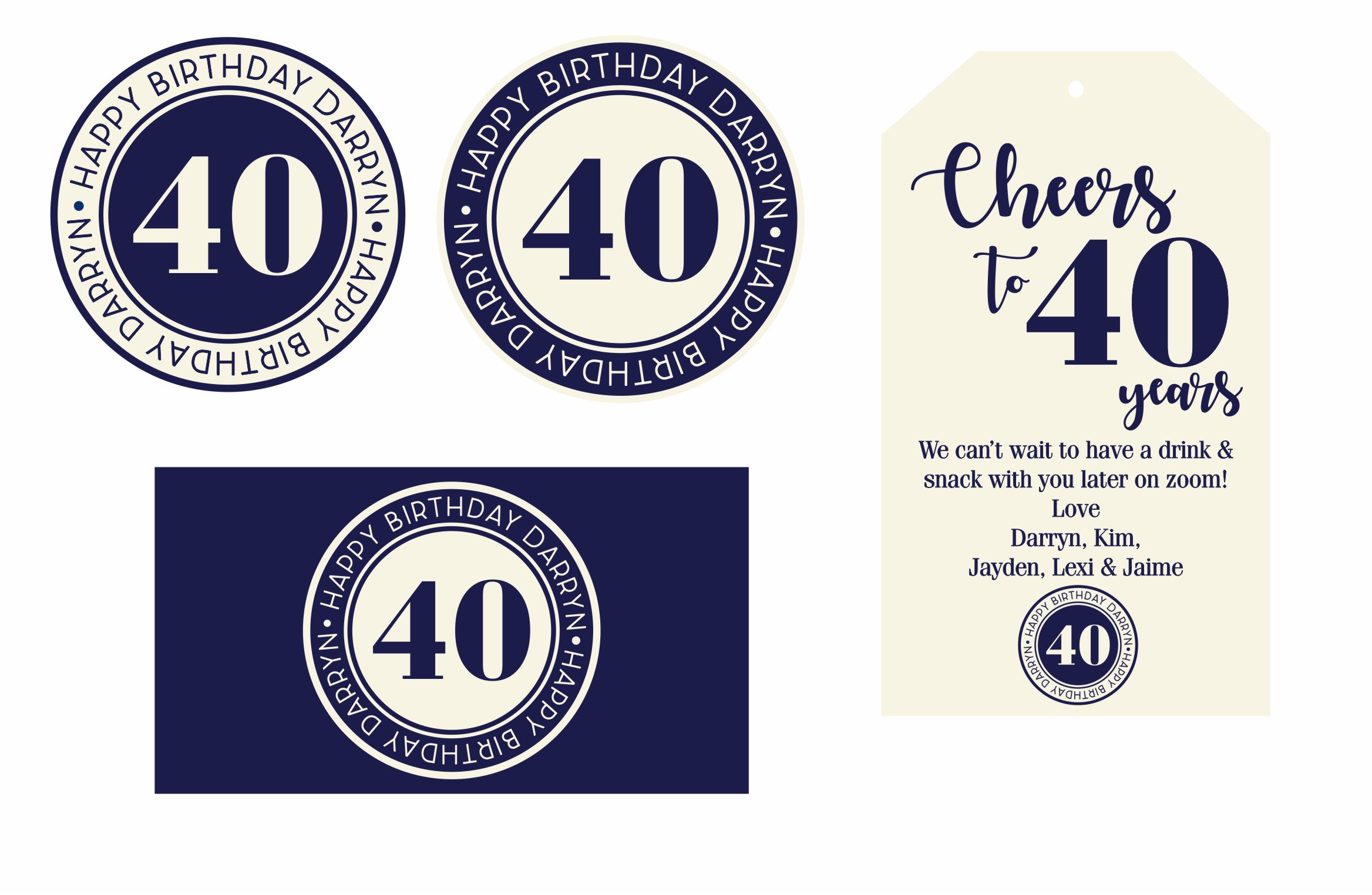 Navy & cream 40th