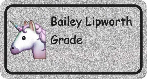 Unicorn on silver glitter