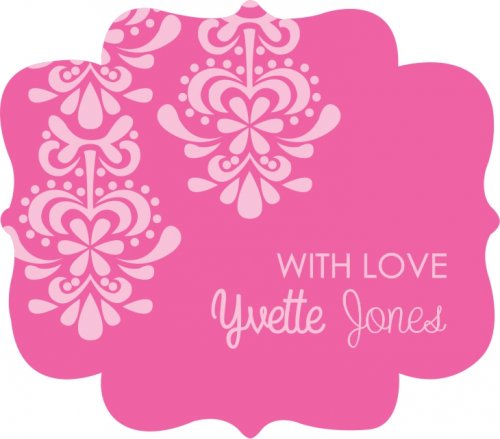 Damasc wavy pink on pink