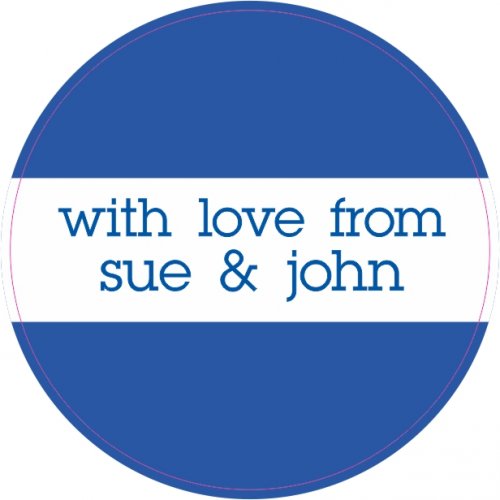 Blue white stripe round