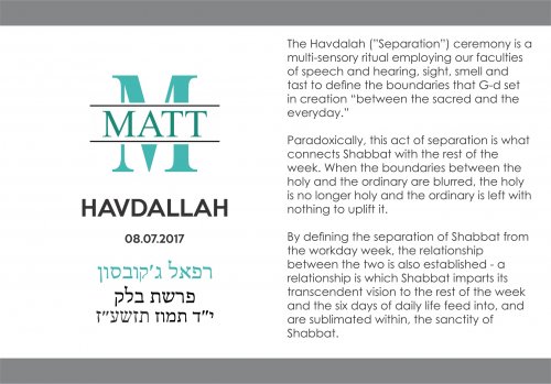 Havdallah cards