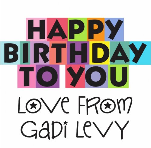 Block letters on white square