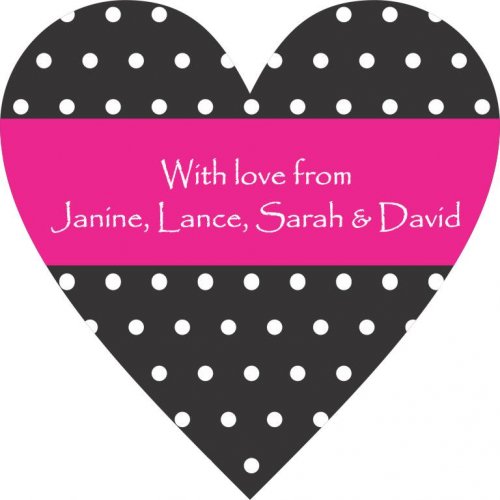 Heart polka dots black & white with pink