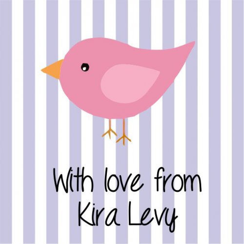 Bird on purple stripes