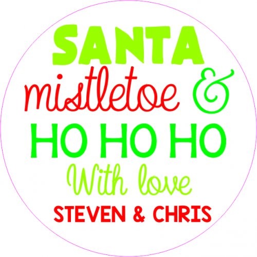 Santa mistletoe & ho ho ho white