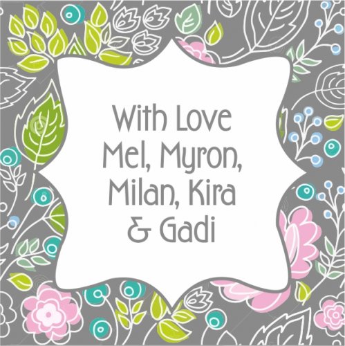 Flowers on grey square