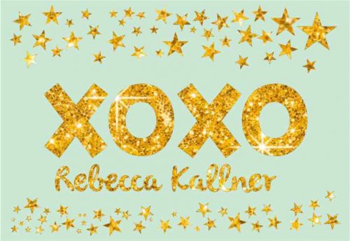 Glitter xoxo on mint