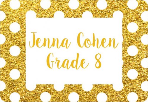 Glitter gold white dots