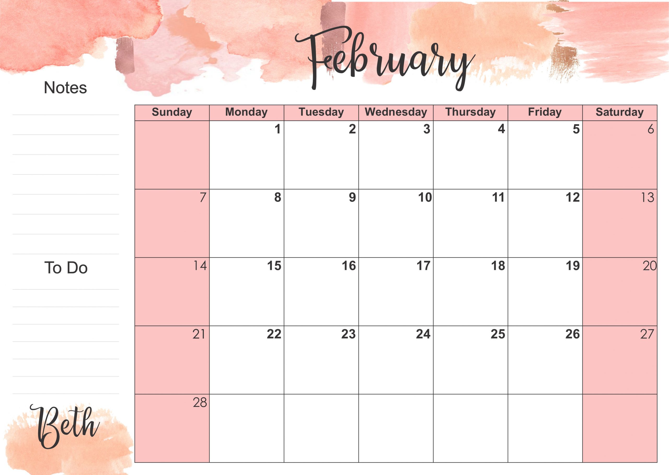 Watercolour rose gold