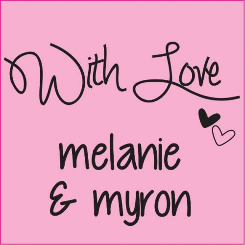 With love square black on pink