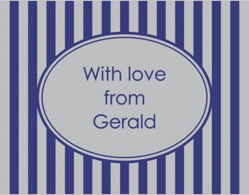 Stripes oval centre navy & silver