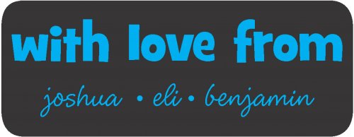 Funky family rectangle blue on black