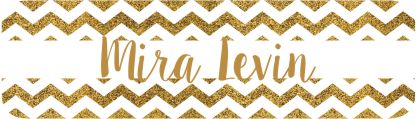 Glitter chevron gold & white