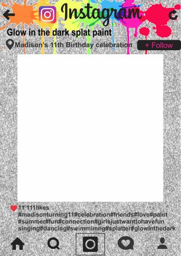 Glitter paint splats