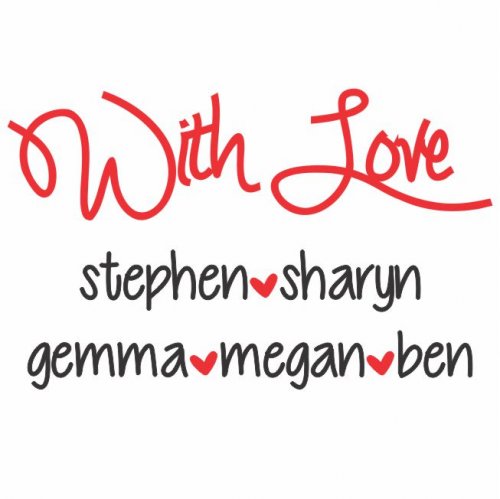 With love red on white