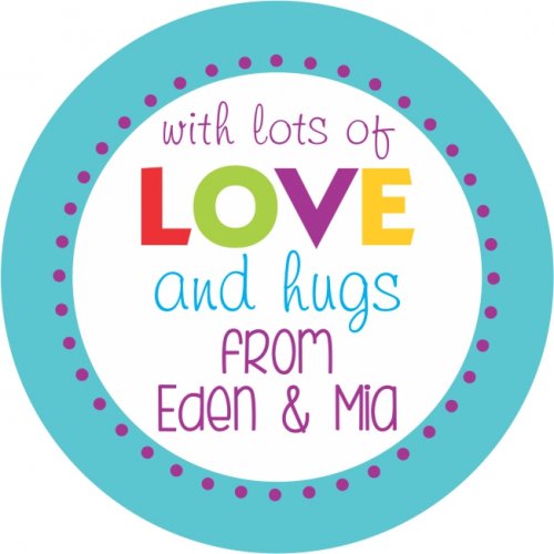 Love border dots aqua