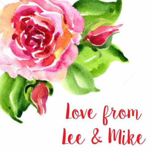 Watercolour red roses square