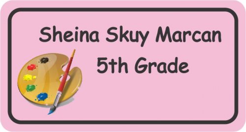 Paint palette on light pink