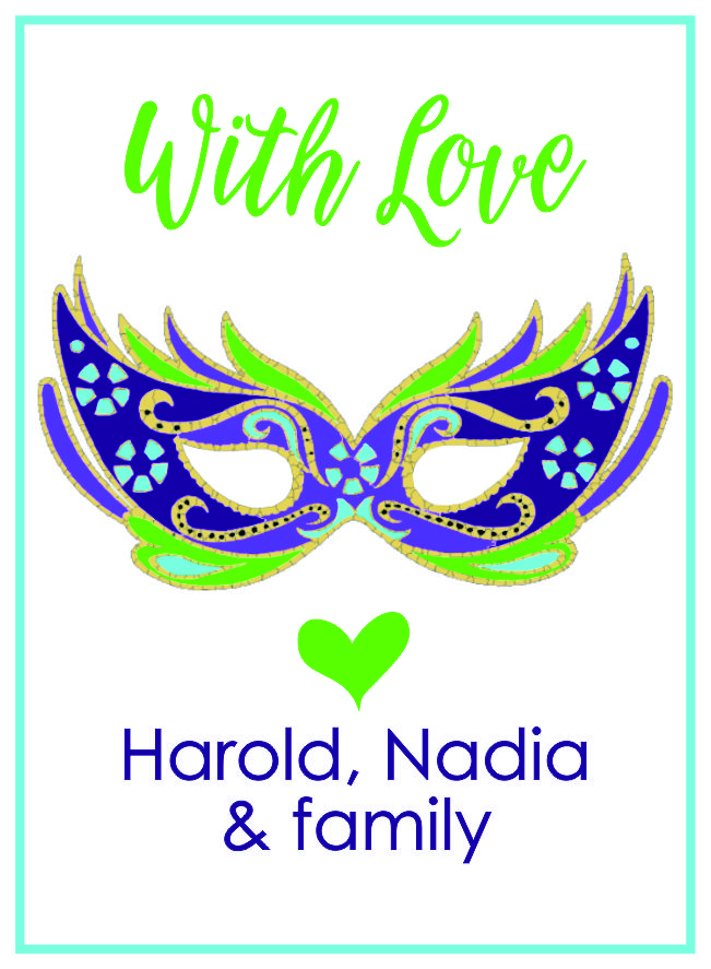 Purim Blue green mask