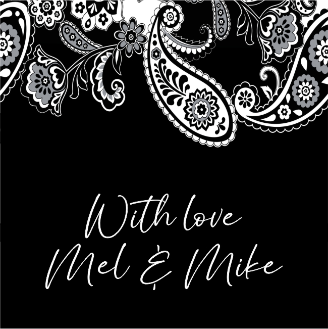 Paisley white on black