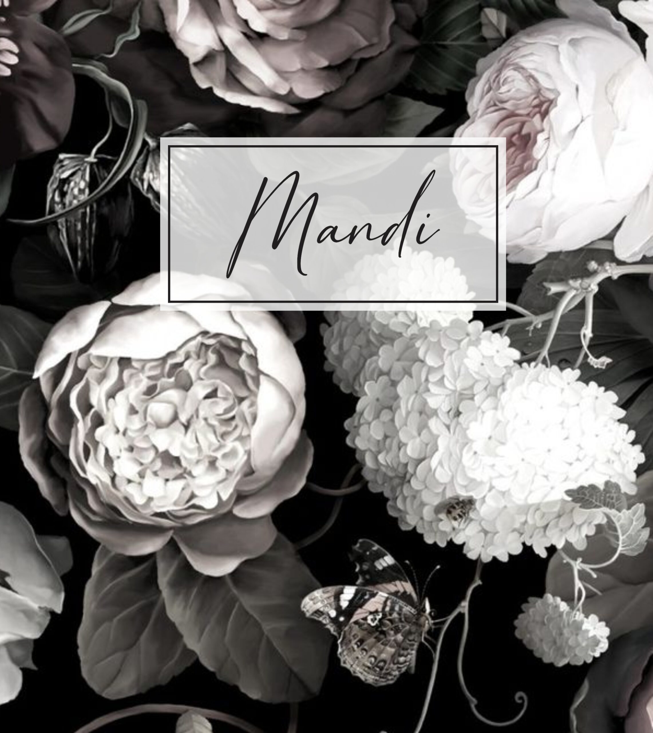 Black and white flowers