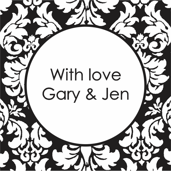 Damasc square black & white