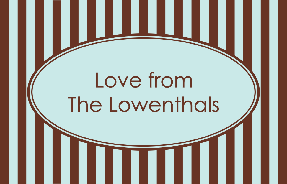 Stripes oval centre aqua & brown