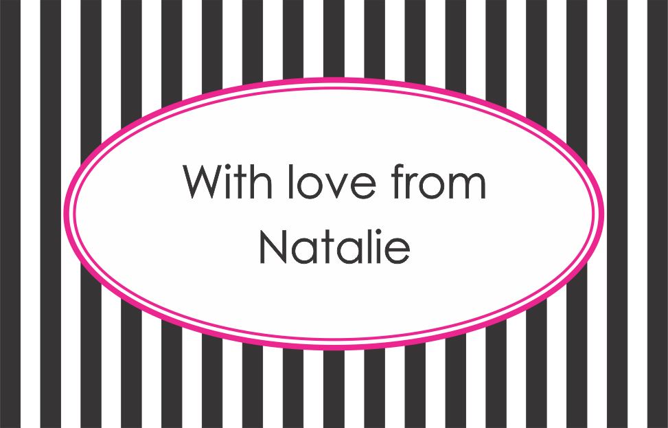 Stripes black & white with pink border